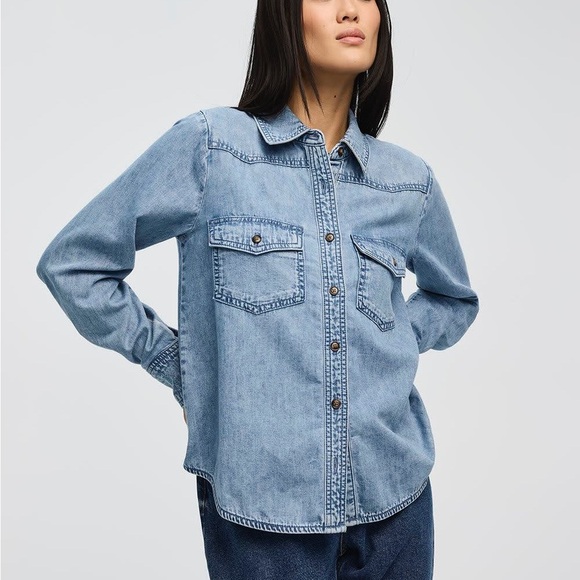 Reitmans Tops - Reitmans Light Blue Denim Shirt